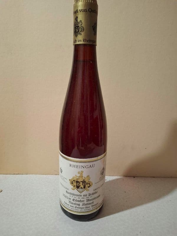 Robert von Oetinger'sches Weingut Erbacher Marcobrunn Riesling Kabinett 1986 — Rheingau