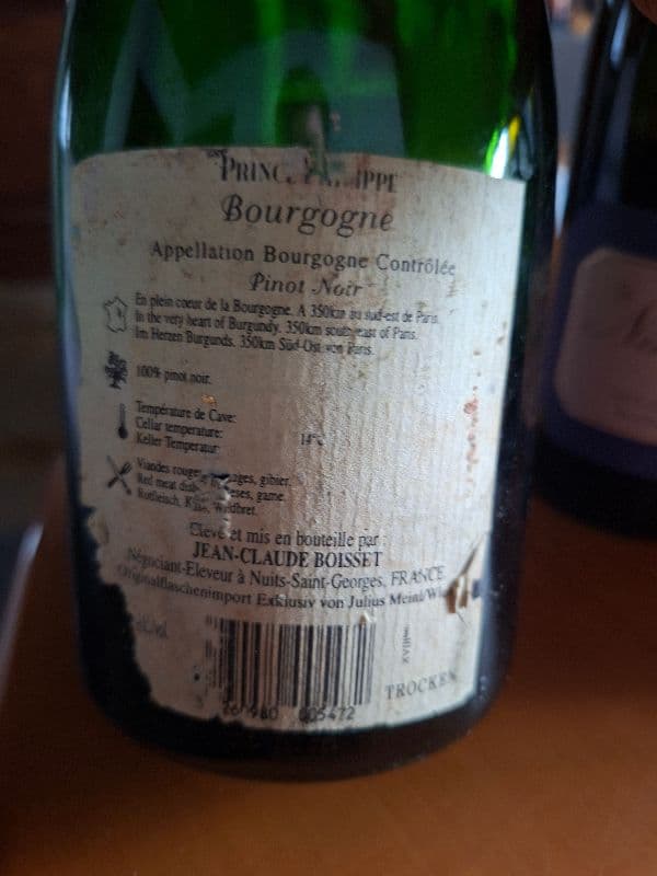 Etikett von Bourgogne